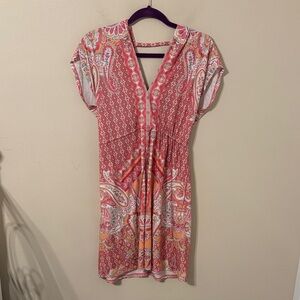 Hale Bob Paisley V-Neck Mini Dress